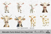 Adorable Farm Animal Cow Clipart Bundle