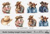 Rustic Cowboy Cowgirl Couple Clipart Bundle