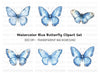 Light Blue Butterfly Clipart Bundle