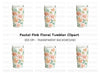 Charming Peach Floral Tumbler Clipart Bundle