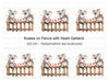 Koalas on Fence with Heart Garland Clipart Bundle