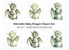 Cute Baby Dragon Clipart Bundle