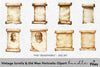 Vintage Scrolls Old Man Portraits Clipart Bundle