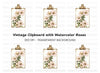 Vintage Floral Clipboard Clipart Bundle
