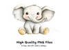 Baby Elephant Clipart Bundle