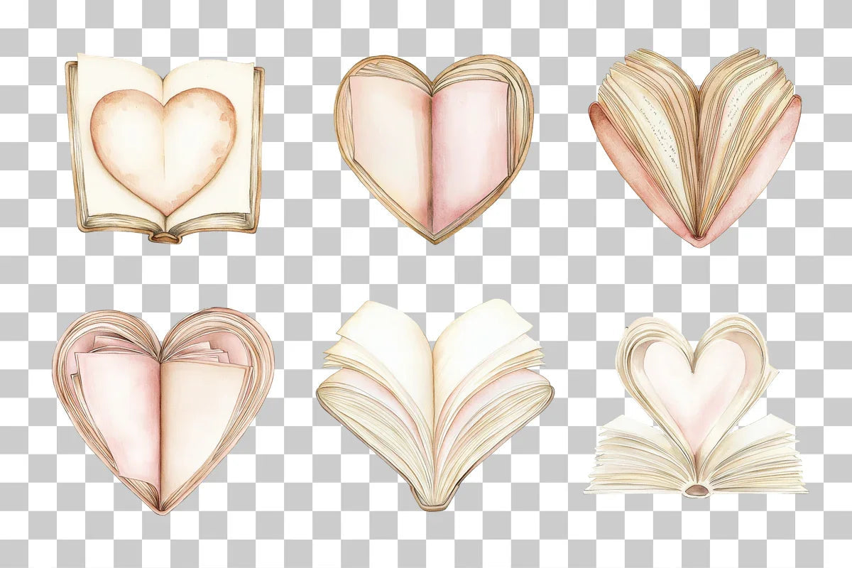 Heart Shaped Book Love Story Clipart Bundle - CraftNest - Digital Crafting and Art