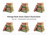 Vintage Book Stack Clipart Bundle