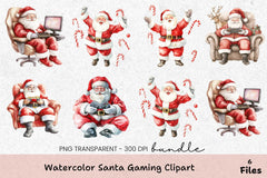 Santa Gaming Clipart Bundle - CraftNest - Digital Crafting and Art