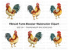Realistic Rooster Clipart Bundle