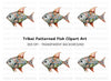Geometric Patterned Fish Clipart Bundle