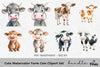 Cute Farm Cow Clipart Bundle