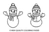 Cute Snowman Winter Coloring Books
