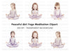 Meditating Girls Clipart Bundle