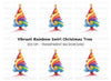 Colorful Swirl Christmas Tree Clipart Bundle