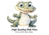 Cute Alligator Clipart Bundle