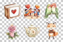 Romantic Love & Cute Character Clipart Bundle - CraftNest - Digital Crafting and Art