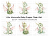 Cute Baby Dragon Clipart Bundle