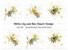 Bumblebees on White Lilies Clipart Bundle
