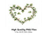 Floral Vine Heart Wreaths Clipart Bundle