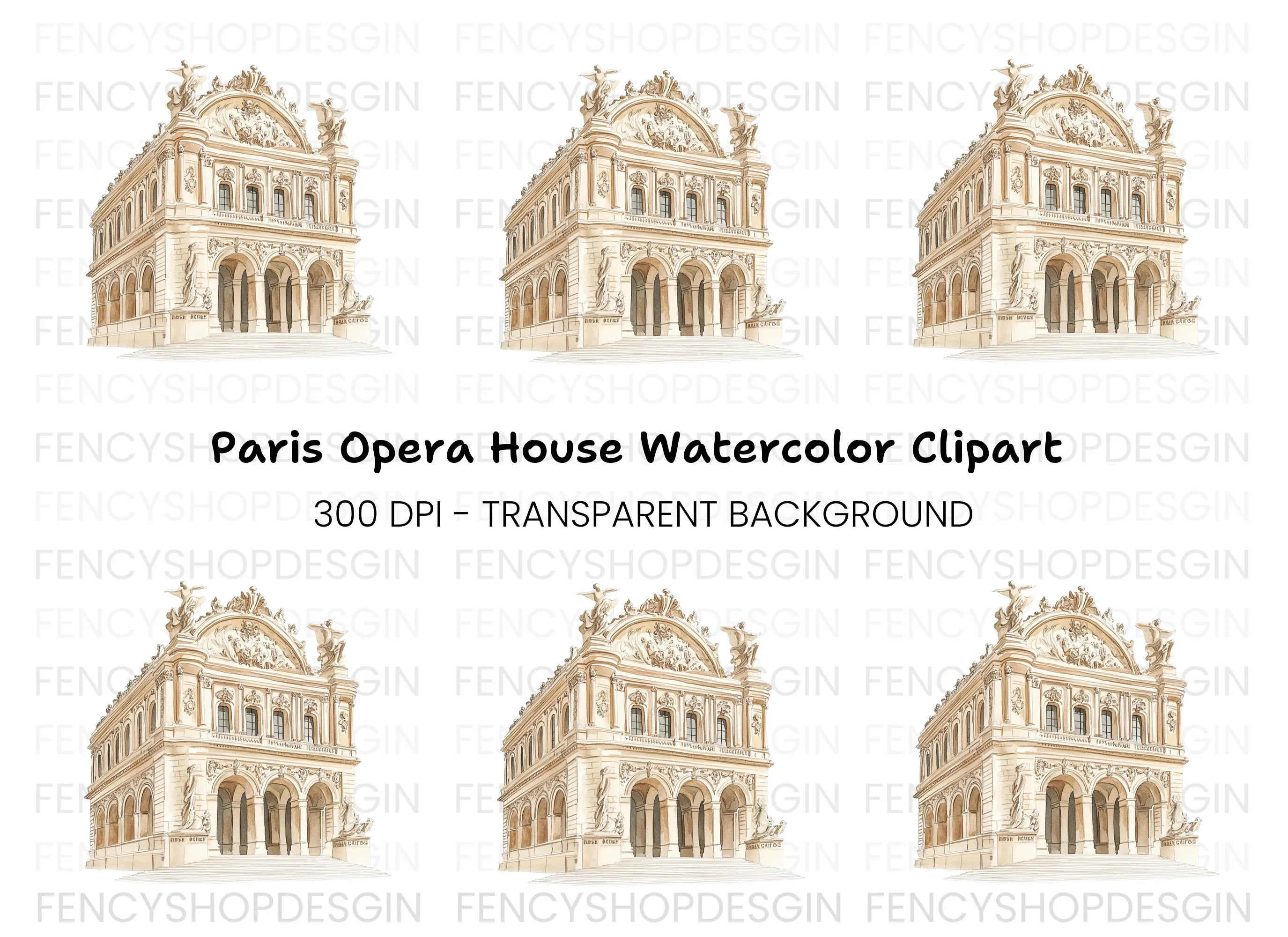Grand European Opera House Clipart Bundle
