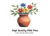 Vibrant Flower Vase Clipart Bundle