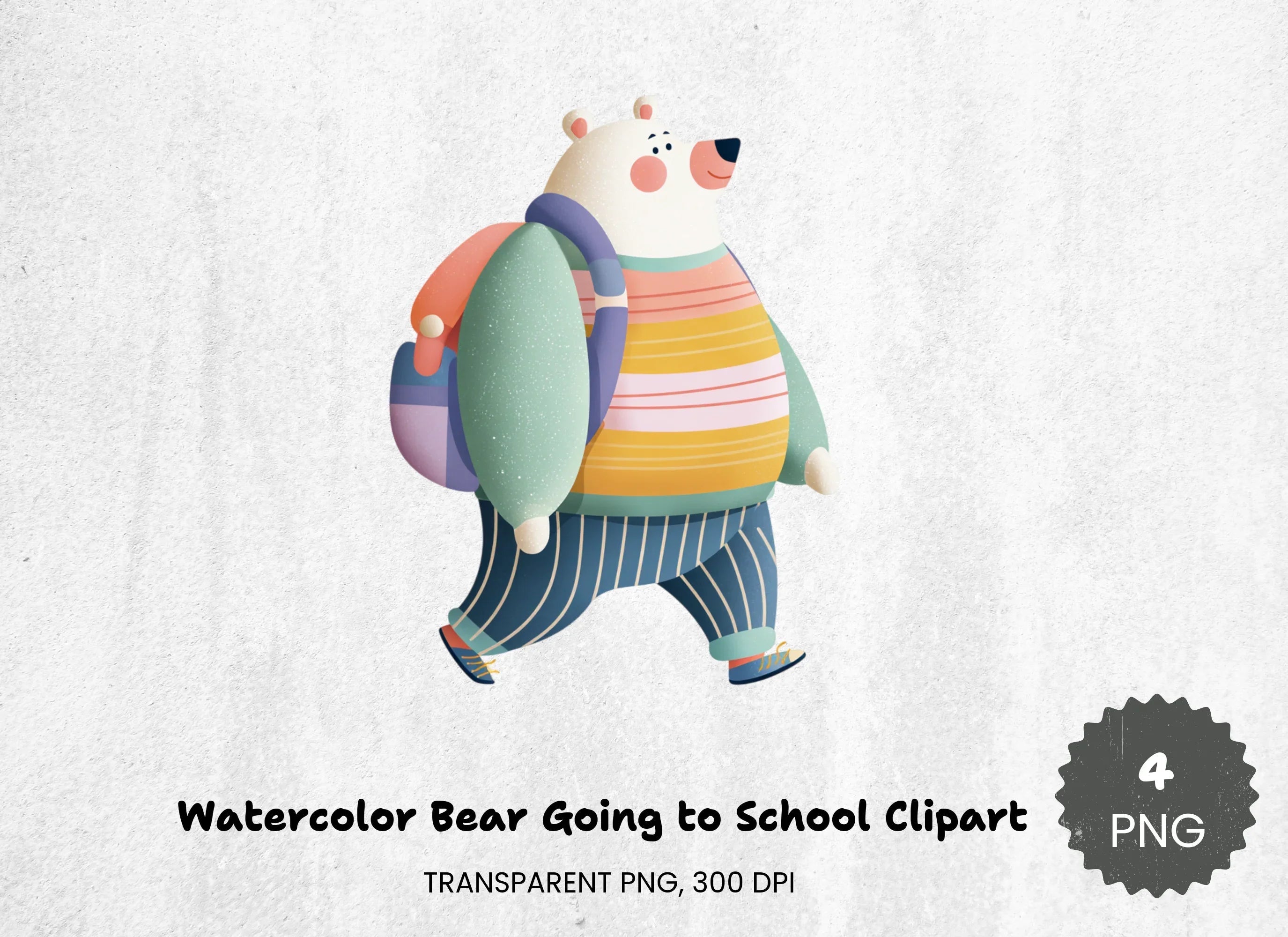 Bear Going to School Clipart Bundle - CraftNest - Digital Crafting and Art