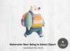 Bear Going to School Clipart Bundle