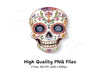 Vibrant Sugar Skulls Clipart Bundle