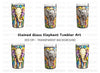 Stained Glass Elephant Clipart Bundle