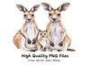 Cute Kangaroo Family Clipart Bundle
