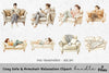 Cozy Sofa Armchair Relaxation Clipart Bundle