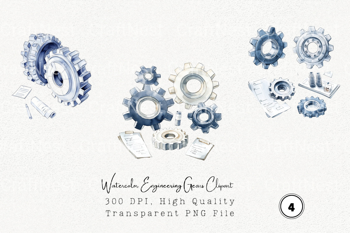 Engineering Gears Clipart Bundle