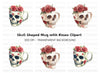Floral Skull Clipart Bundle