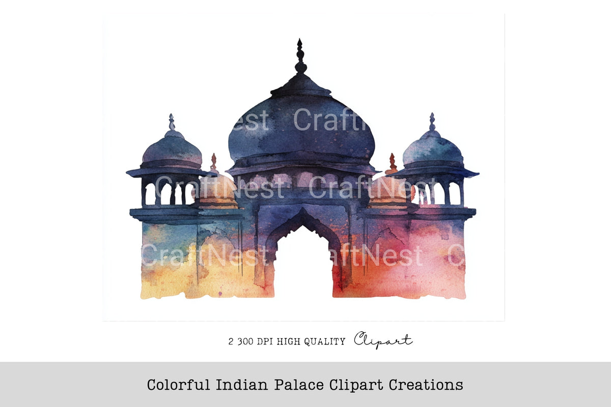 Colorful Indian Palace Creations Clipart Bundle