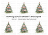American Flag Christmas Tree Clipart Bundle
