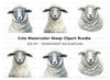 Grey Faced Sheep Clipart Bundle