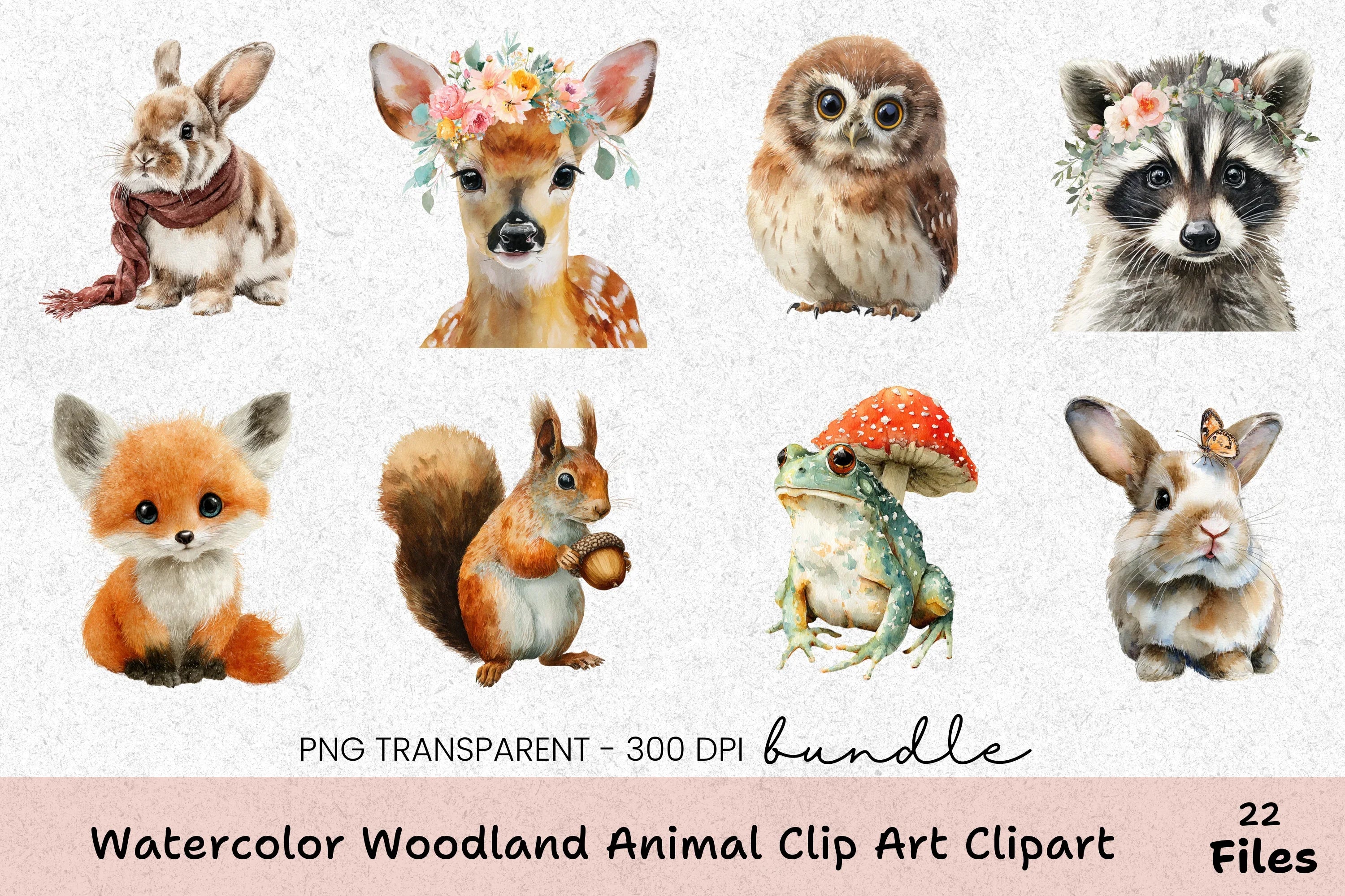 Woodland Animal Clip Art Bundle - CraftNest - Digital Crafting and Art