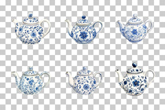 Delft Blue Floral Teapot Clipart Bundle - CraftNest - Digital Crafting and Art