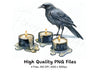 Mystical Crows and Candles Clipart Bundle