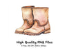 Clean Leather Boots Clipart Bundle
