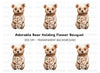 Sweet Baby Bear Holding Flowers Clipart Bundle