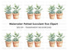 Cute Potted Succulent Duo Clipart Bundle