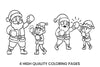 Santa and Elf Boxing Match Coloring Books