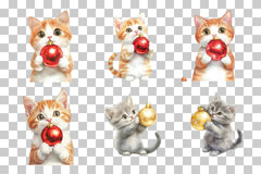Christmas Cat with Bauble Clipart Bundle - CraftNest - Digital Crafting and Art