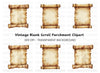 Aged Parchment Scroll Clipart Bundle