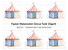 Blue and Pink Circus Tent Clipart Bundle