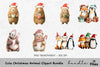 Cute Christmas Fox Clipart Bundle