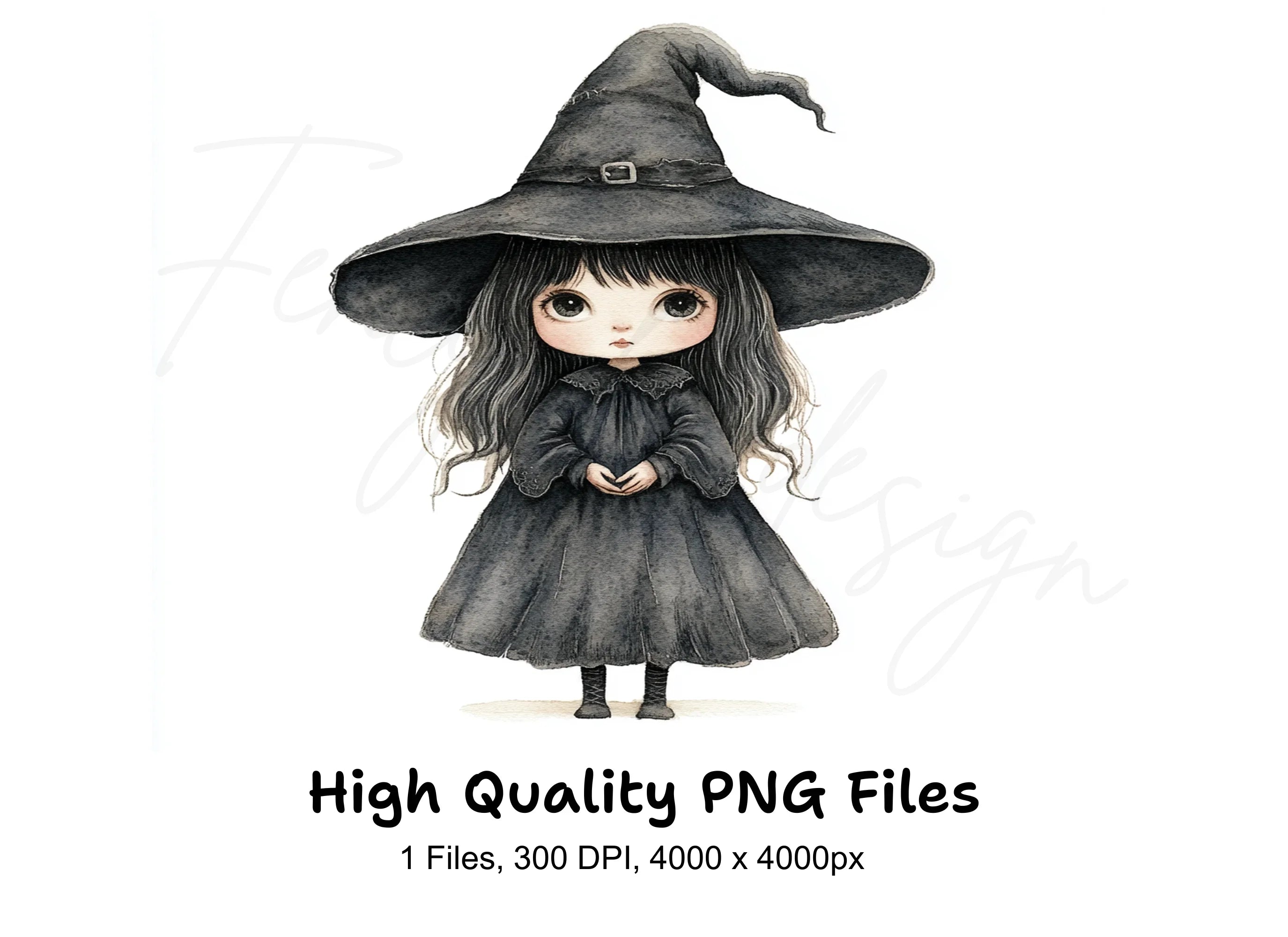 Cute Chibi Witch Clipart Bundle