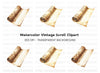 Vintage Old Scrolls Clipart Bundle