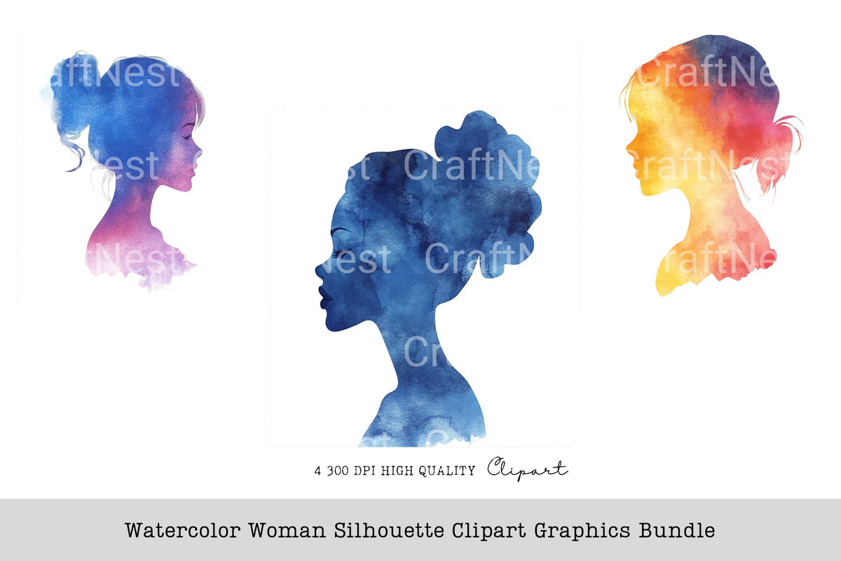Woman Silhouette Graphics Clipart Bundle